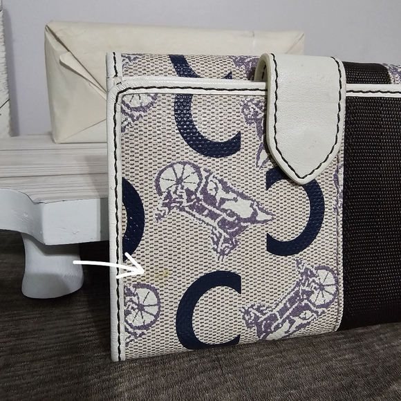 CELINE GUC Vintage Compact Wallet with Signature C/Horse and Rider design - Picture 8 of 8